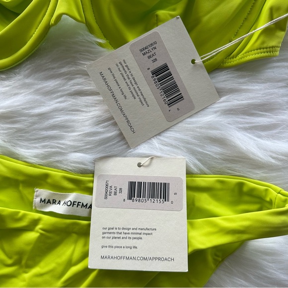 NWT Mara Hoffman Mazlyn Top and Reva Bottoms in Beat Green Neon Green - Picture 7 of 9